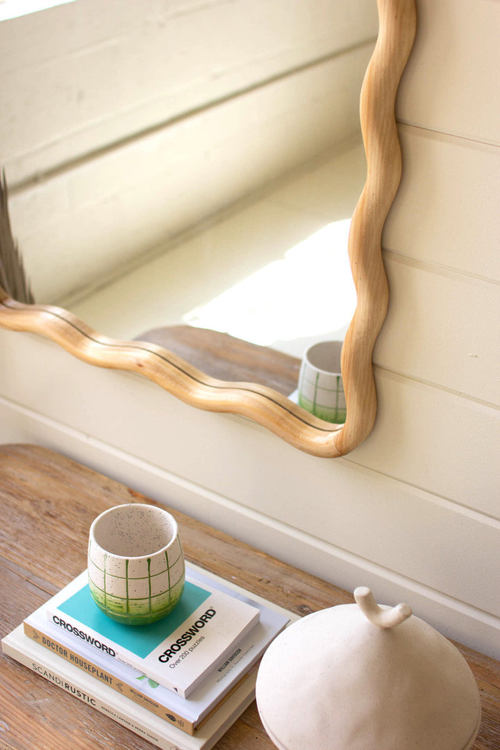 Wooden Squiggle Framed Mirror