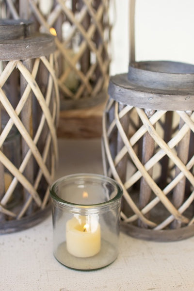 Kalalou Willow Cylinder Lantern - Thumbnail 2