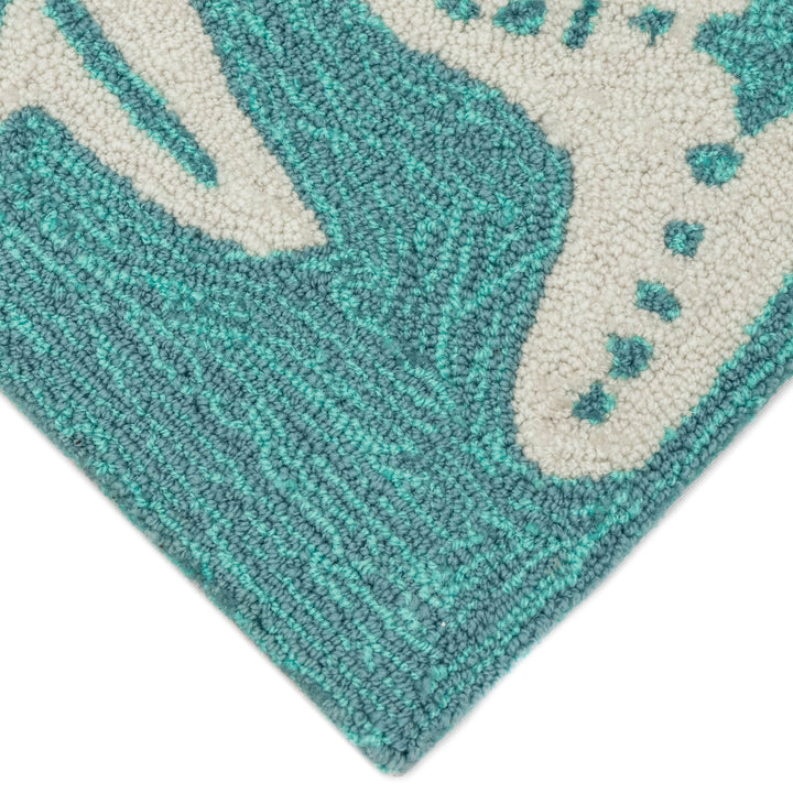 Liora Manne Capri Starfish Indoor/Outdoor Rug Aqua