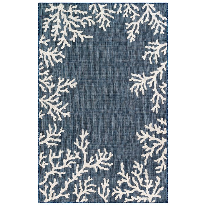 Liora Manne Carmel Coral Border Indoor/Outdoor Rug Navy