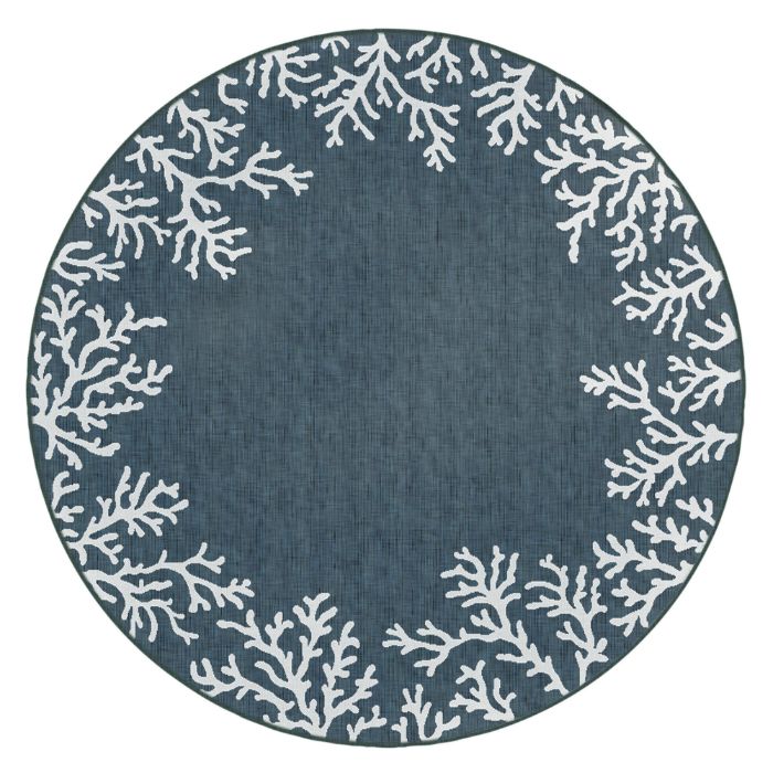 Liora Manne Carmel Coral Border Indoor/Outdoor Rug Navy