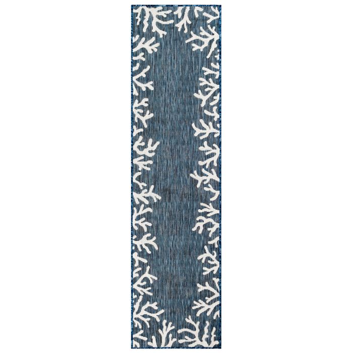 Liora Manne Carmel Coral Border Indoor/Outdoor Rug Navy