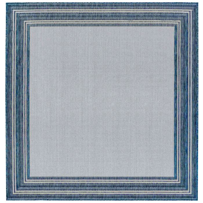 Liora Manne Carmel Multi Border Indoor/Outdoor Rug Navy