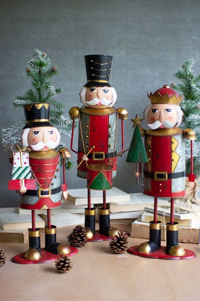 Painted Metal Nutcrackers Set Of Three