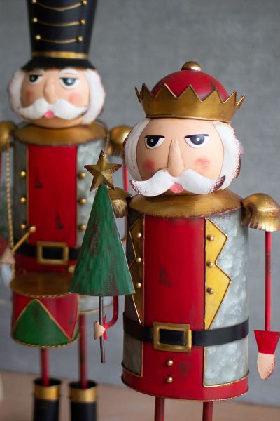 Painted Metal Nutcrackers Set Of Three