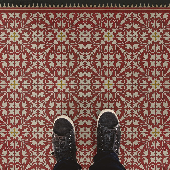 Vintage Vinyl Floorcloth Rug (Pattern 21 The Red Queen) – Hudson & Vine