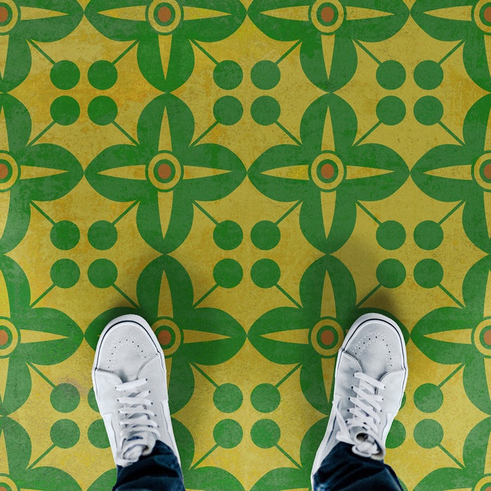 Vintage Vinyl Floorcloth Mats (Pattern 03 Follow the Yellow Brick Road)