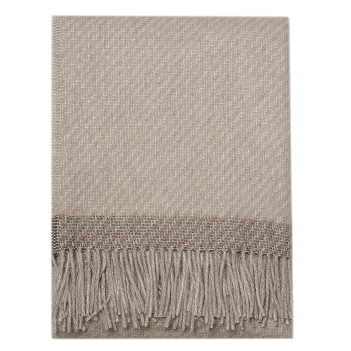 Kilarney Alpaca Wool Throw (Oatmeal/Taupe Stripe) – Hudson & Vine