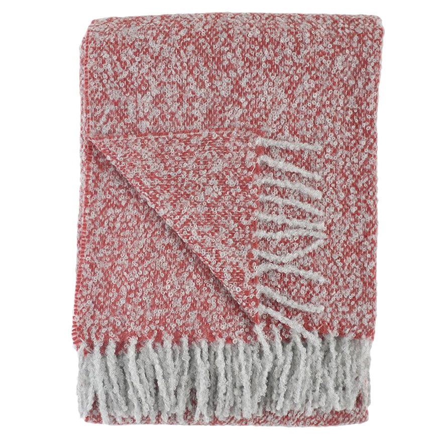 Kimberley Alpaca Throw (Red/Light Grey)