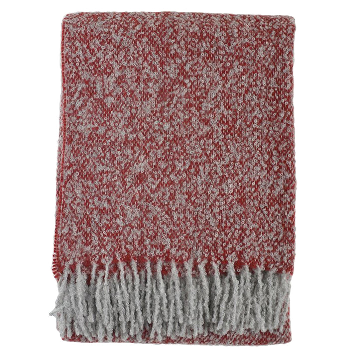 Kimberley Alpaca Throw (Red/Light Grey)