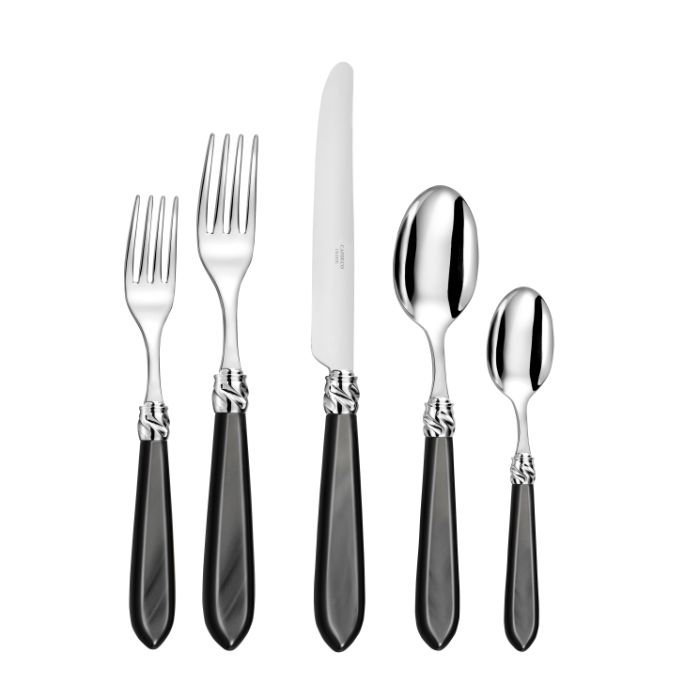 Capdeco Diana 18/10 Stainless Steel 5pc. Flatware Set (Black)