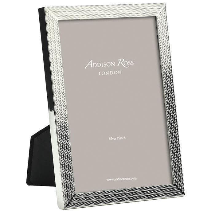 Addison Ross Herring Bone Silver Plate Picture Frame