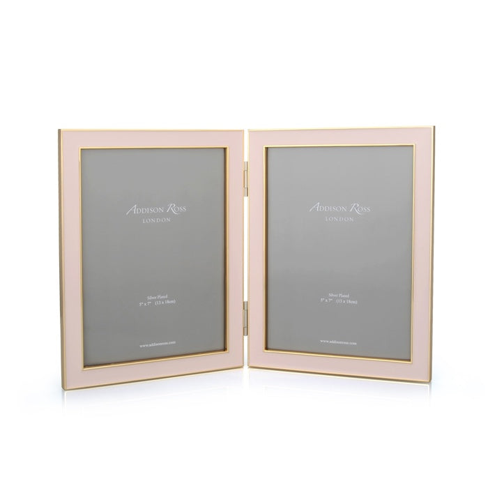 Addison Ross Double Enamel Picture Frame (Pastel Pink) (5x7)