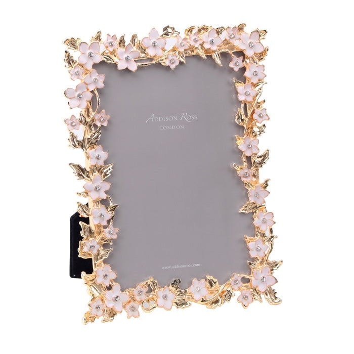 Addison Ross Diamante Gold & White Flower Frames