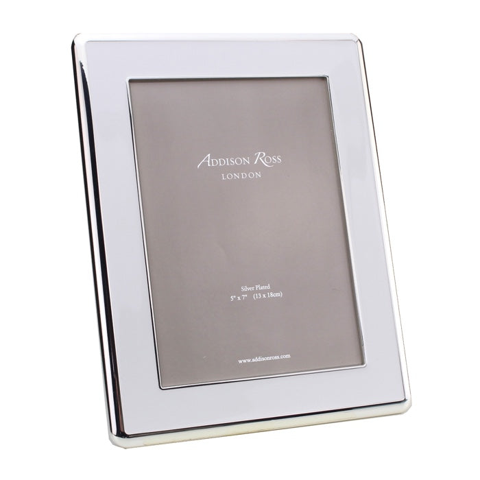 Addison Ross Curve Enamel & Silver Frame (White)