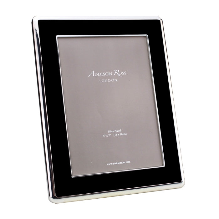 Addison Ross Curve Enamel & Silver Frame (Black)