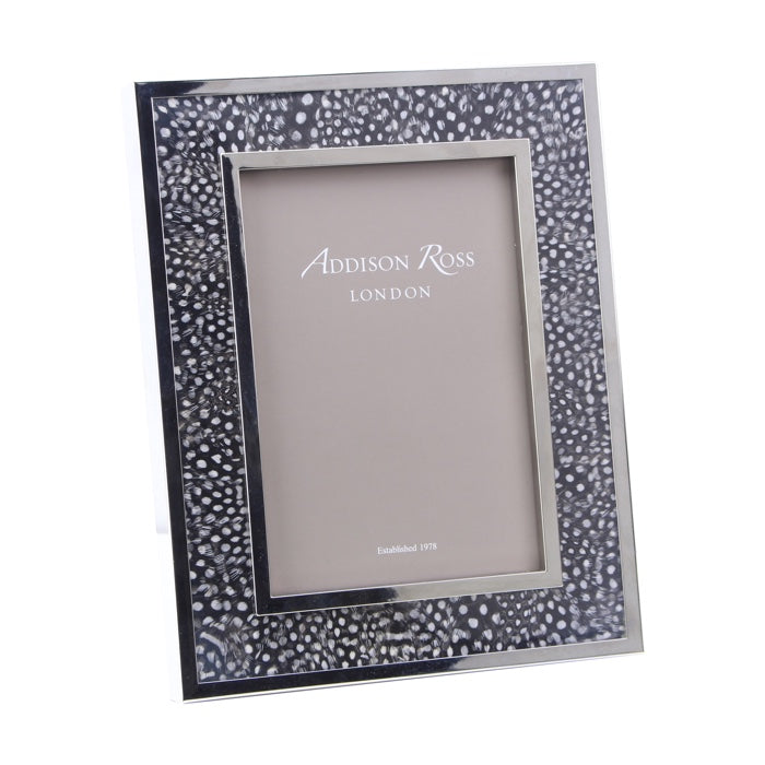 Addison Ross Guinea Fowl Feather & Silver Photo Frame