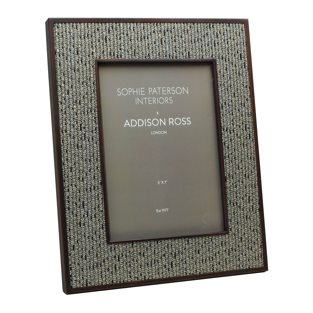 Addison Ross Grey Tweed Rattan Picture Frame