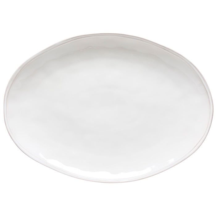 Casafina Fontana Collection Stoneware Salad Bowl - 9.5"x4" Ceramic Serving Dish, White (Oven & Dishwasher Safe)