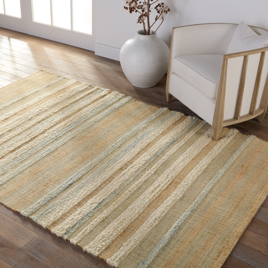 Jaipur Living Eirene Natural Striped Beige/ Blue Area Rug (GALILEA - GLE01)