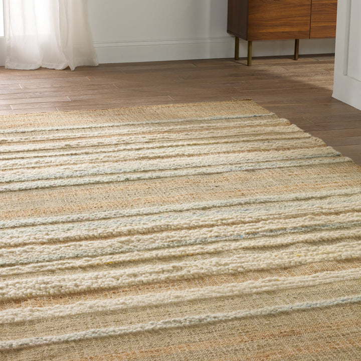 Jaipur Living Eirene Natural Striped Beige/ Blue Area Rug (GALILEA - GLE01)