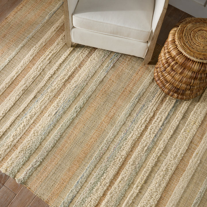 Jaipur Living Eirene Natural Striped Beige/ Blue Area Rug (GALILEA - GLE01)