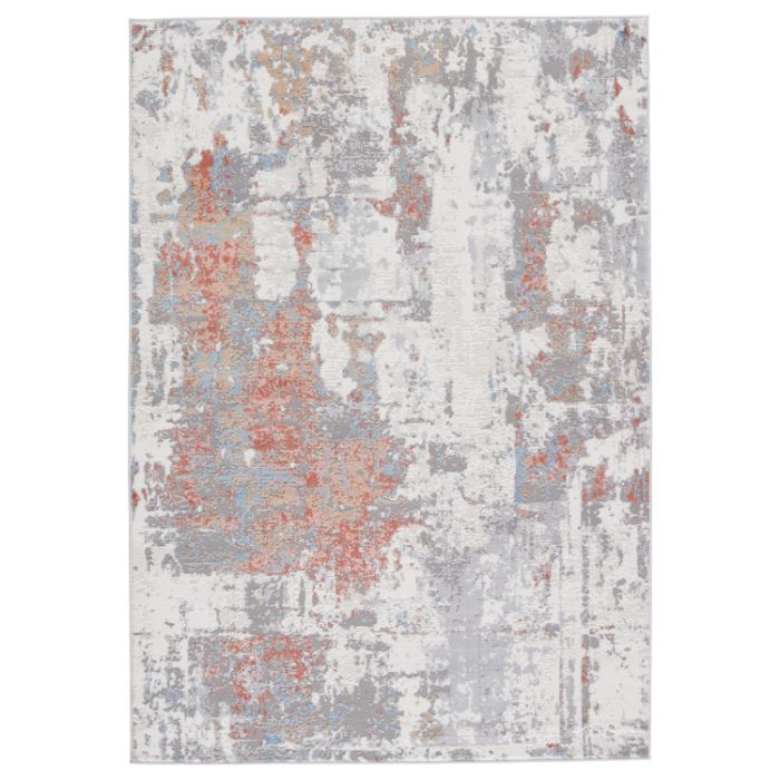 Vibe by Jaipur Living Tocarra Abstract Gray/ Red Area Rug (GROTTO - GRO01)