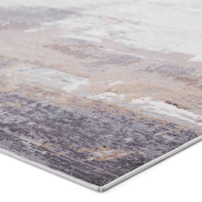 Vibe by Jaipur Living Forsythe Abstract Gray/ Ivory Area Rug (GROTTO - GRO02)