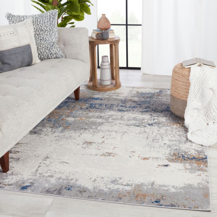 Vibe by Jaipur Living Ridley Abstract Gray/ Blue Area Rug (GROTTO - GRO05)