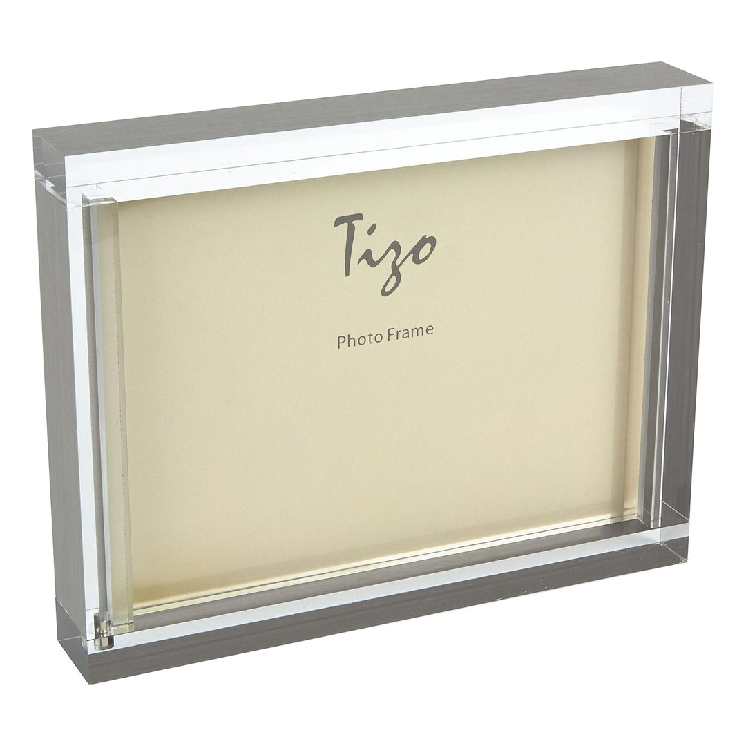 Tizo Lucite Block Picture Frame (Silver)