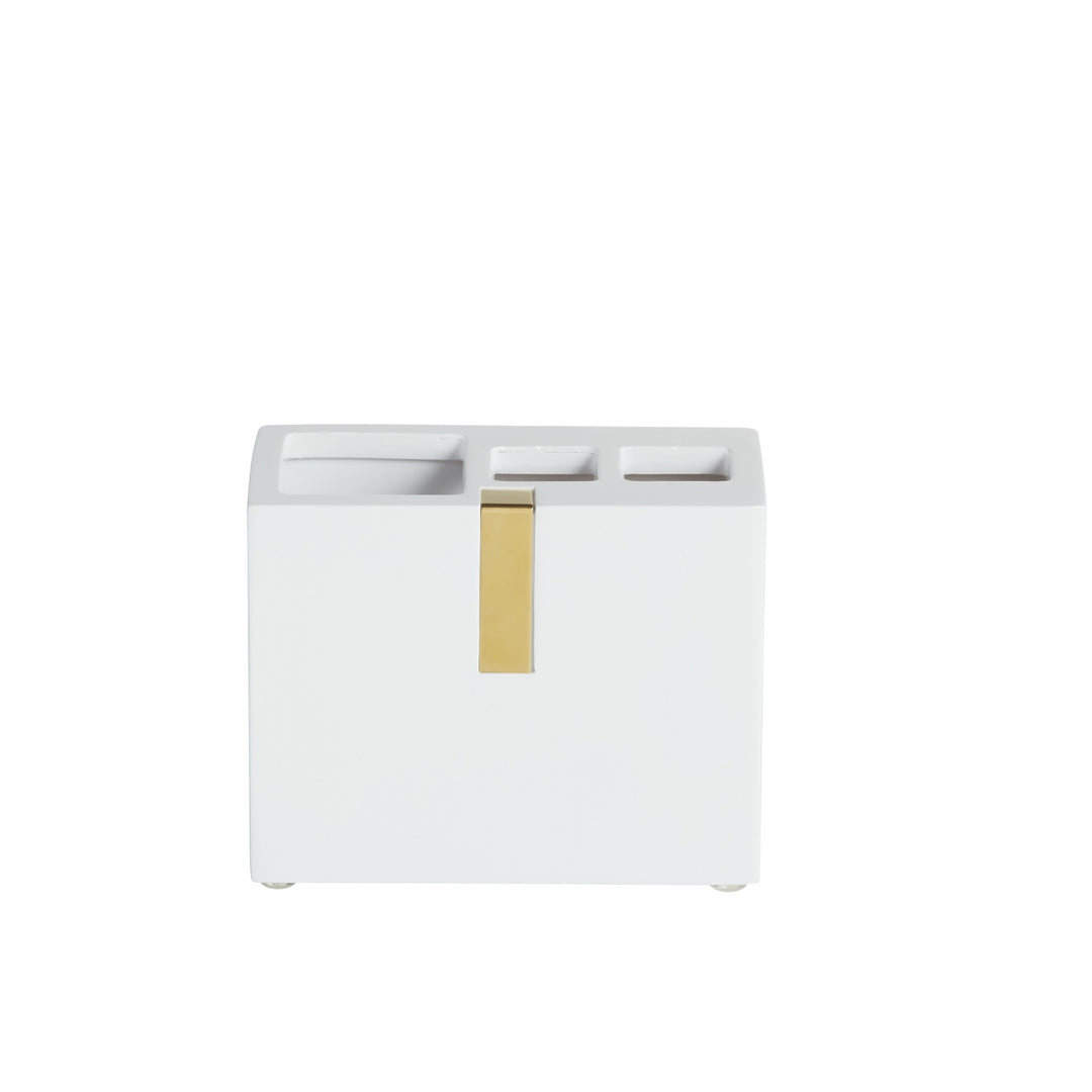 Roselli Trading Houston Street Collection White with Brass Bathroom Accessories