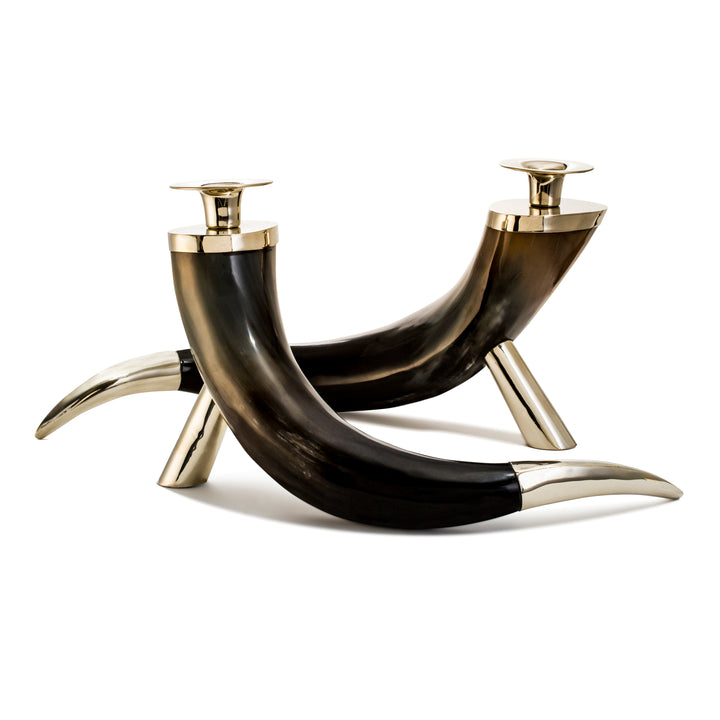 Ladorada Large Horn Candle Holder Set