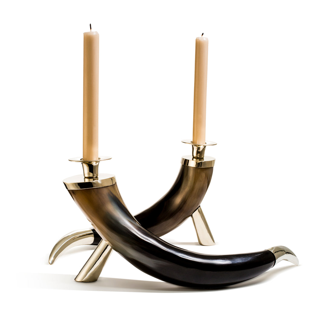 Ladorada Large Horn Candle Holder Set