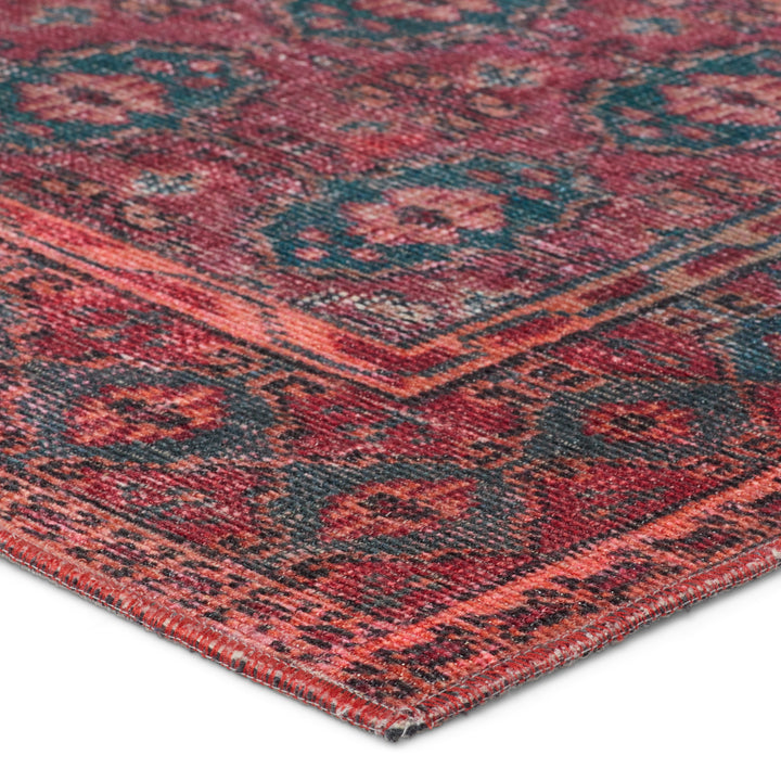 Kate Lester + Jaipur Living Kalinar Damask Dark Red/ Blue Area Rug (HARMAN HOLD - HHB01)