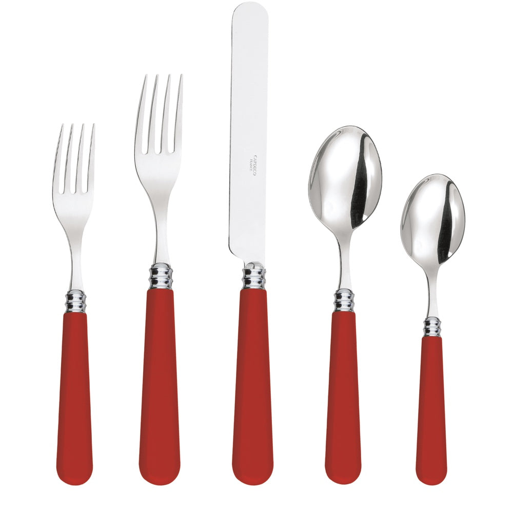 Capdeco Helios 18/10 Stainless Steel 5pc. Flatware Set (Red)