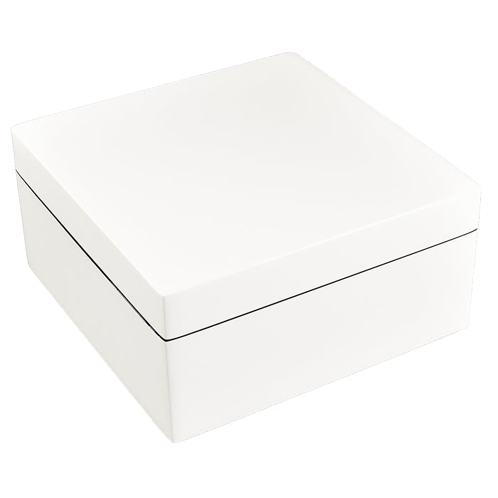 Lacquer Square Hinged Box 8x8 (White)