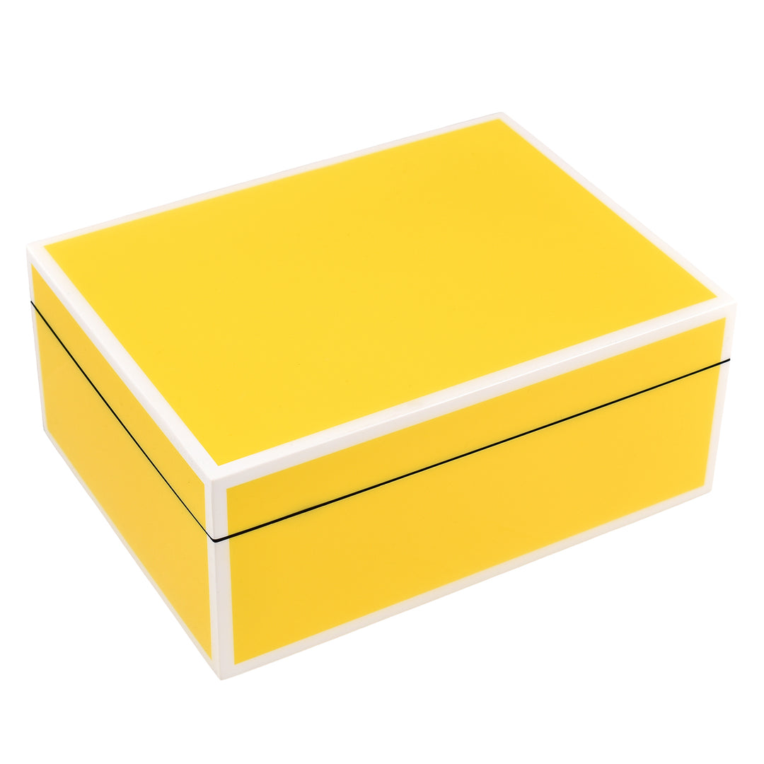 Lacquer Medium Box (Sunshine Yellow with White)