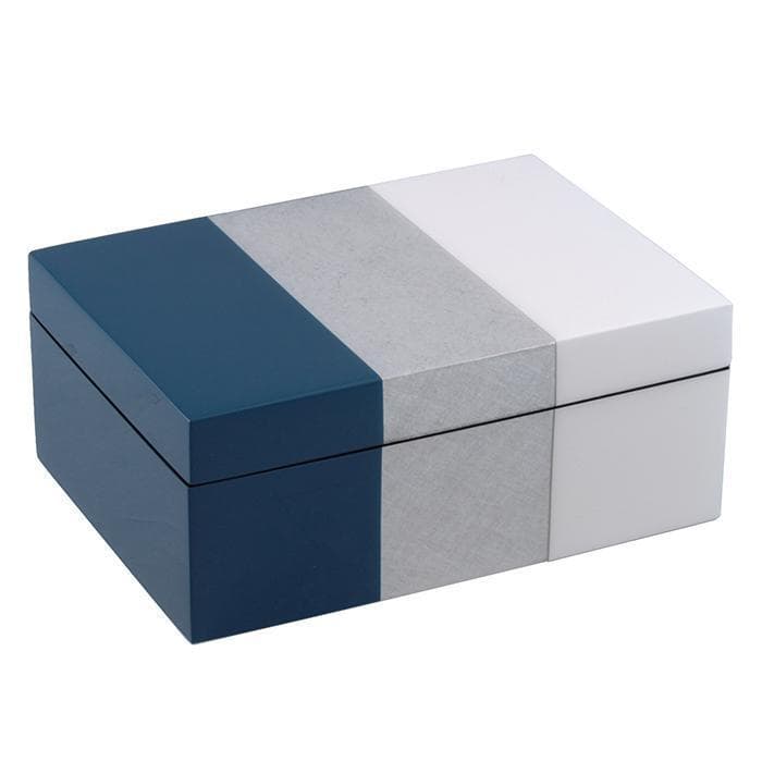 Lacquer Medium Box (Navy Blue with Shine Silver and White)
