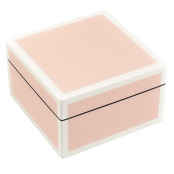 Lacquer Small Square Box (Paris Pink & White)