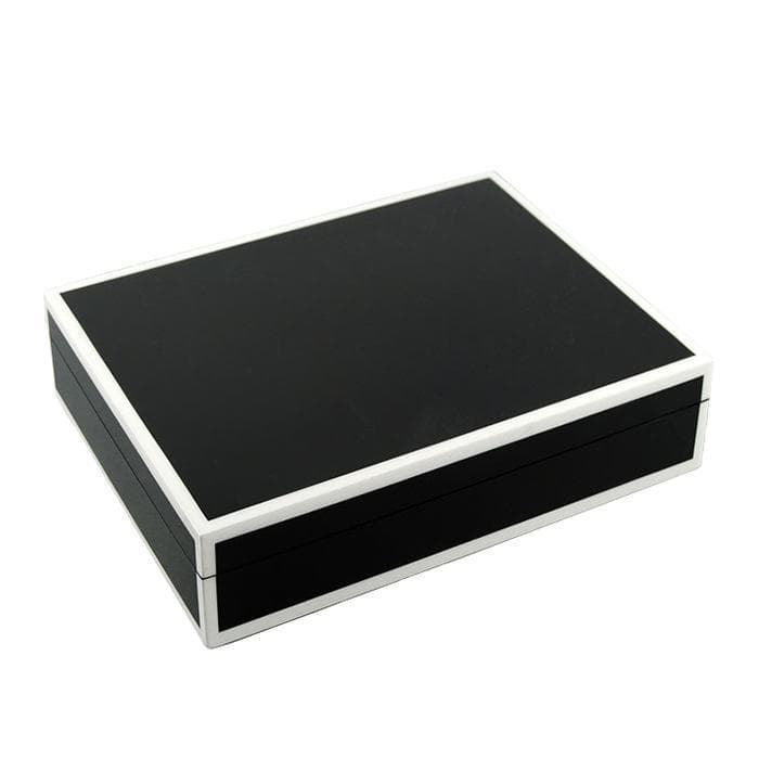 Lacquer Long Stationery Box (Black & White)