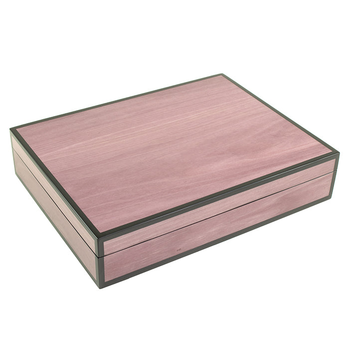 Lacquer Long Stationery Box (Purple Tulipwood)