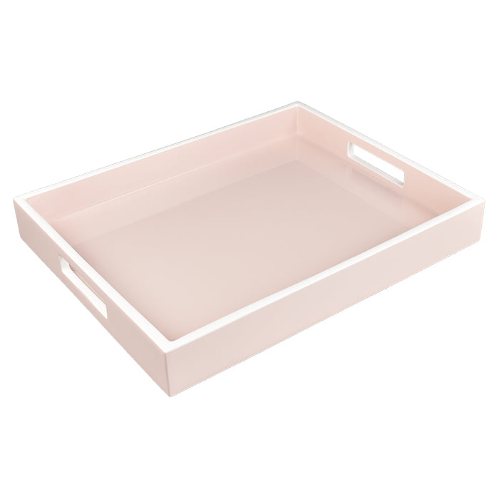 Lacquer Small Rectangle Tray - Paris Pink & White