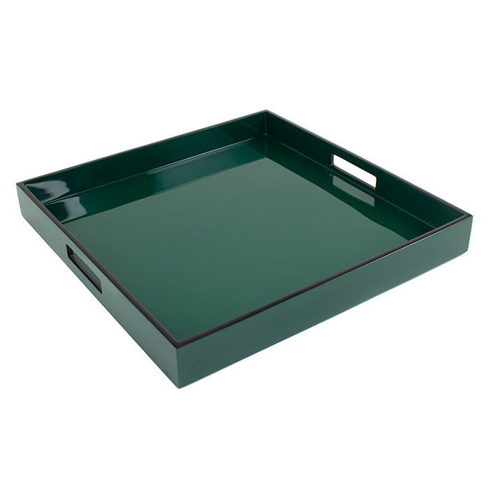 Lacquer Square Tray (Forest Green)