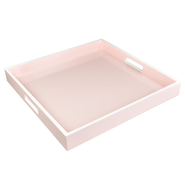 Lacquer Square Tray - Paris Pink & White