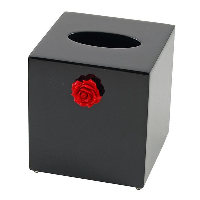 Black Rose Lacquer Tissue Box