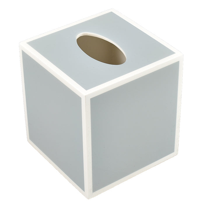 Cool Gray & White Lacquer Tissue Box