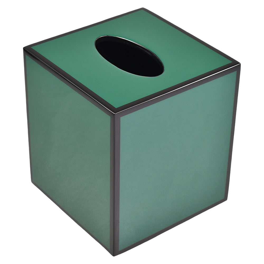 Forest Green with Black Lacquer Tissue Box