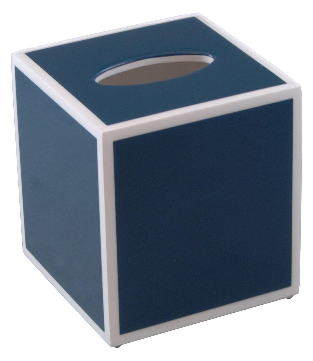 Navy Blue with White Lacquer Tissue Box
