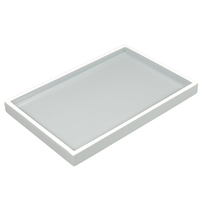 Cool Gray & White Lacquer Vanity Tray