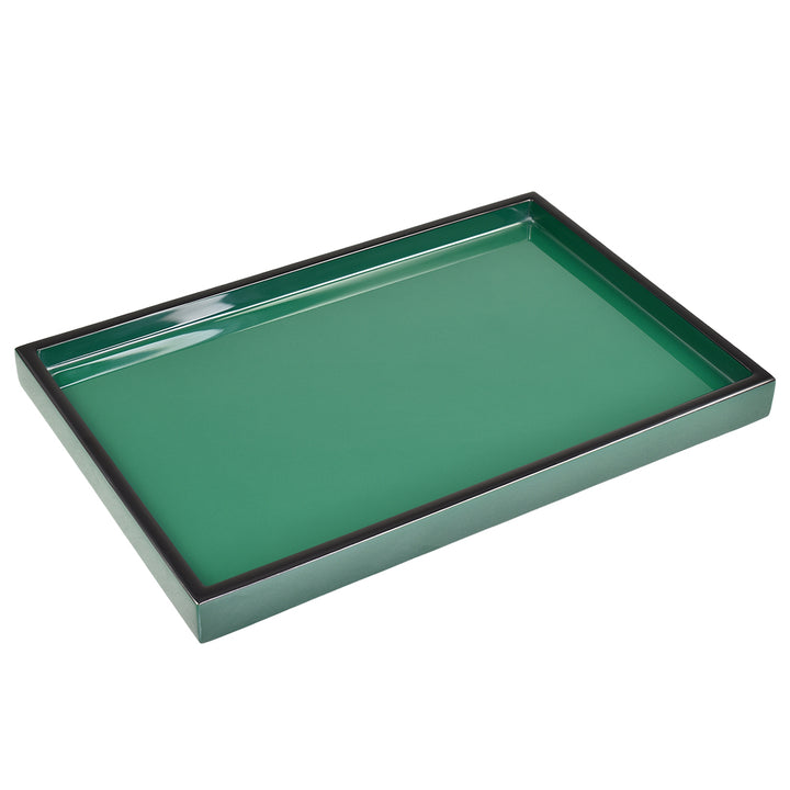 Forest Green with Black Lacquer Vanity Tray